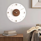 Luxury Modern Wall Clock Decor with Walnut Center and Silent Quartz Movement – Acrylic Face and Gold Hands 1