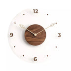 Luxury Modern Wall Clock Decor with Walnut Center and Silent Quartz Movement – Acrylic Face and Gold Hands 3