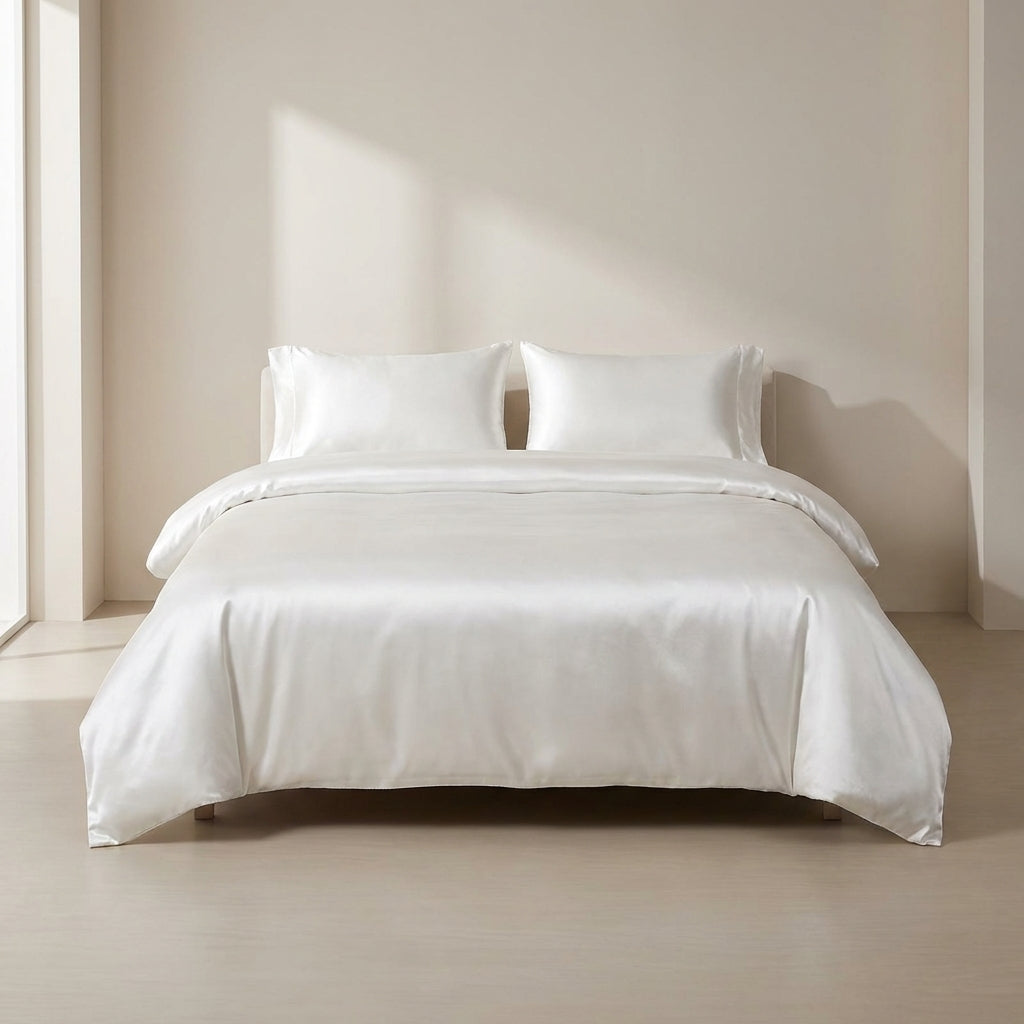 Luxury Silk Bedding Set, Hypoallergenic, Temperature Regulating, Available in Twin, Full, Queen, King Sizes
