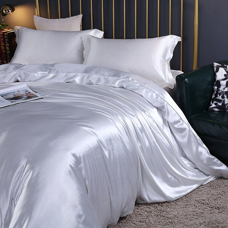Luxury Silk Bedding Set, Hypoallergenic, Temperature Regulating, Available in Twin, Full, Queen, King Sizes 0