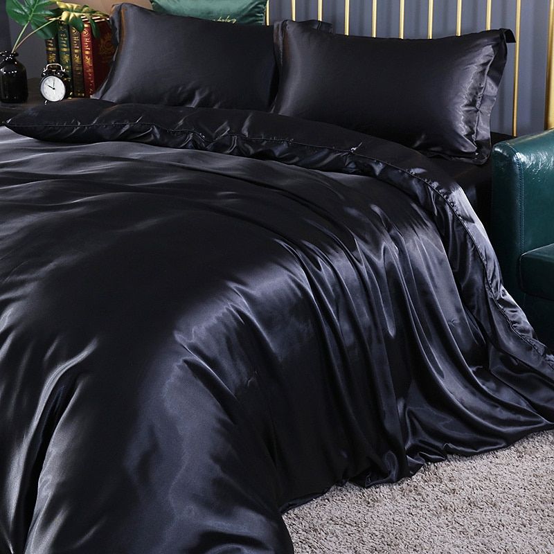 Luxury Silk Bedding Set, Hypoallergenic, Temperature Regulating, Available in Twin, Full, Queen, King Sizes 1