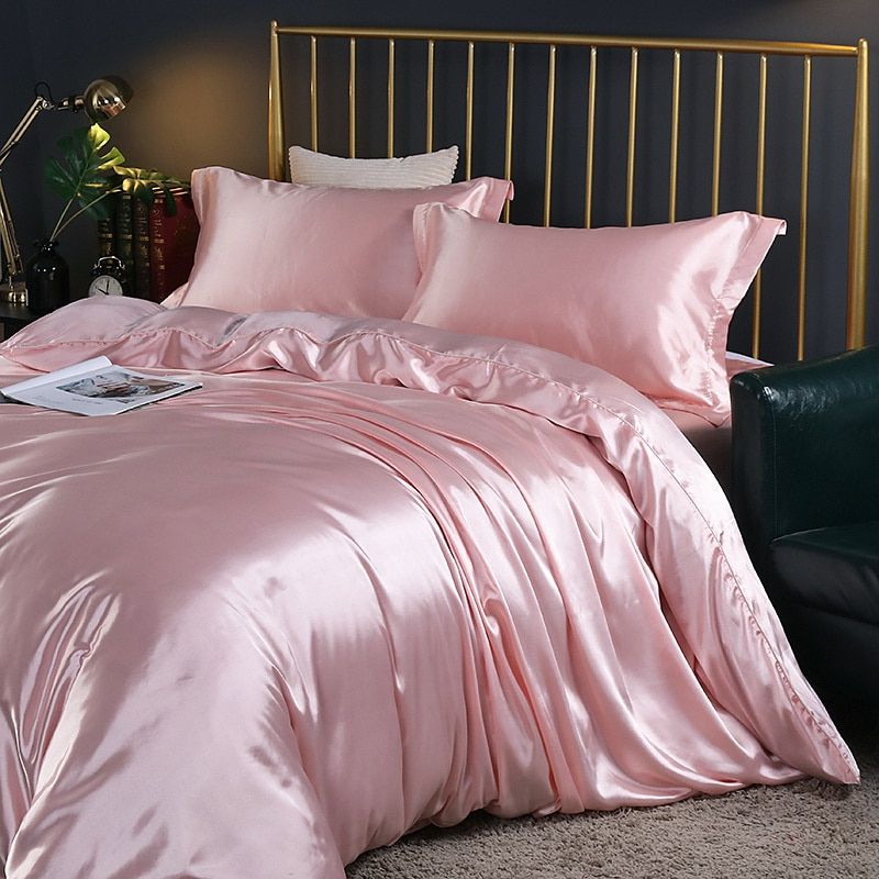 Luxury Silk Bedding Set, Hypoallergenic, Temperature Regulating, Available in Twin, Full, Queen, King Sizes 5