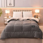 Luxury Winter Duvet with Double Flannel Fleece-Blanket-Homely Dreams-Gray-100x150cm-Homely Dreams