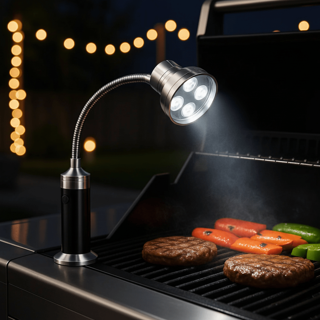 Magnetic BBQ Light with 360° Rotation and Bright White LEDs for Barbecue Grill Visibility 0