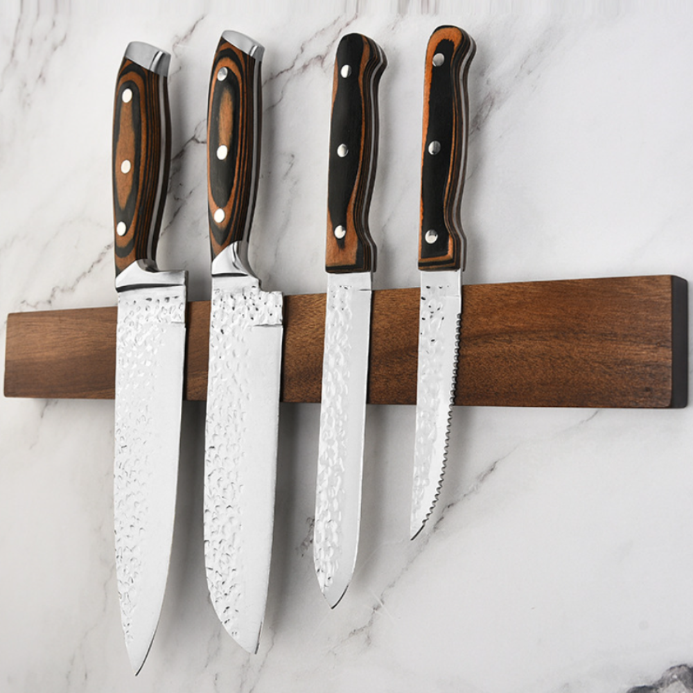 Magnetic Knife Rack - Elegant Wood Design for Organized Kitchen Tools 4