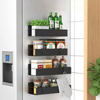 Magnetic Spice Organizer Carbon Steel Black with Accessory Hooks 5