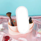 Makeup Organizer Box - Portable Vanity Organizer with LED Light Mirror 3