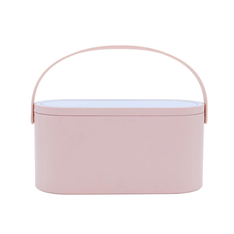 Makeup Organizer Box - Portable Vanity Organizer with LED Light Mirror 5