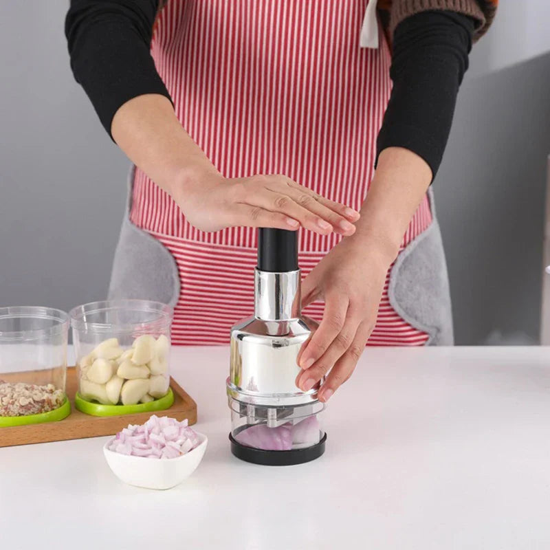 Manual Vegetable Chopper - Durable Stainless Steel, Easy to Clean, Safe Use 3