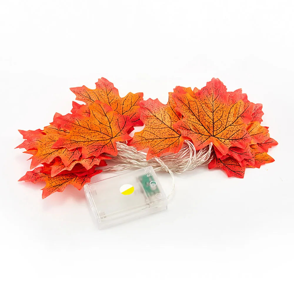 Maple Leaf String Lights - Warm LED Glow for Outdoor Fall Decor, 2M-6M 7