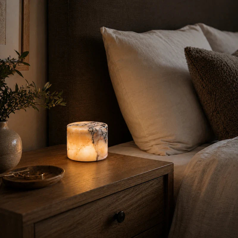 Marble Table Lamp - Rechargeable Cordless Design for Versatile Lighting 0