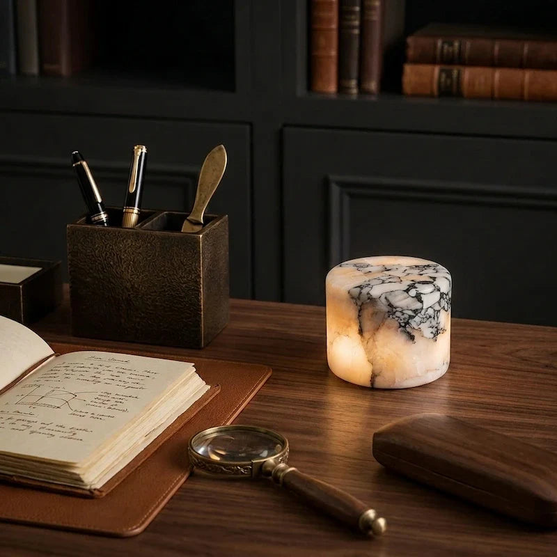 Marble Table Lamp - Rechargeable Cordless Design for Versatile Lighting 7