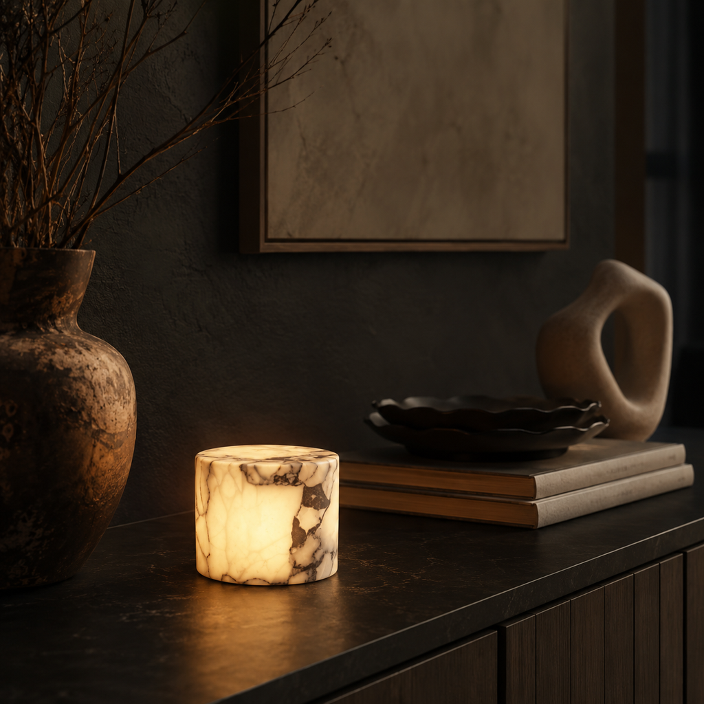 Marble Touch Lamp - Adjustable Warm Glow with Cordless Design 5