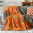 Marigold Reversible Throw Blanket - 100% Cotton, Dual-Sided Comfort 1