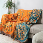Marigold Reversible Throw Blanket - 100% Cotton, Dual-Sided Comfort 3