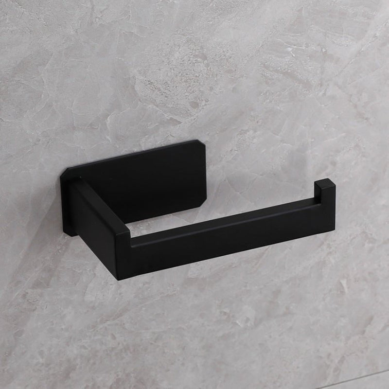Matte Black Toilet Paper Holder - Effortless No-Drill Installation & Modern Design 0