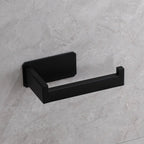 Matte Black Toilet Paper Holder - Effortless No-Drill Installation & Modern Design 0