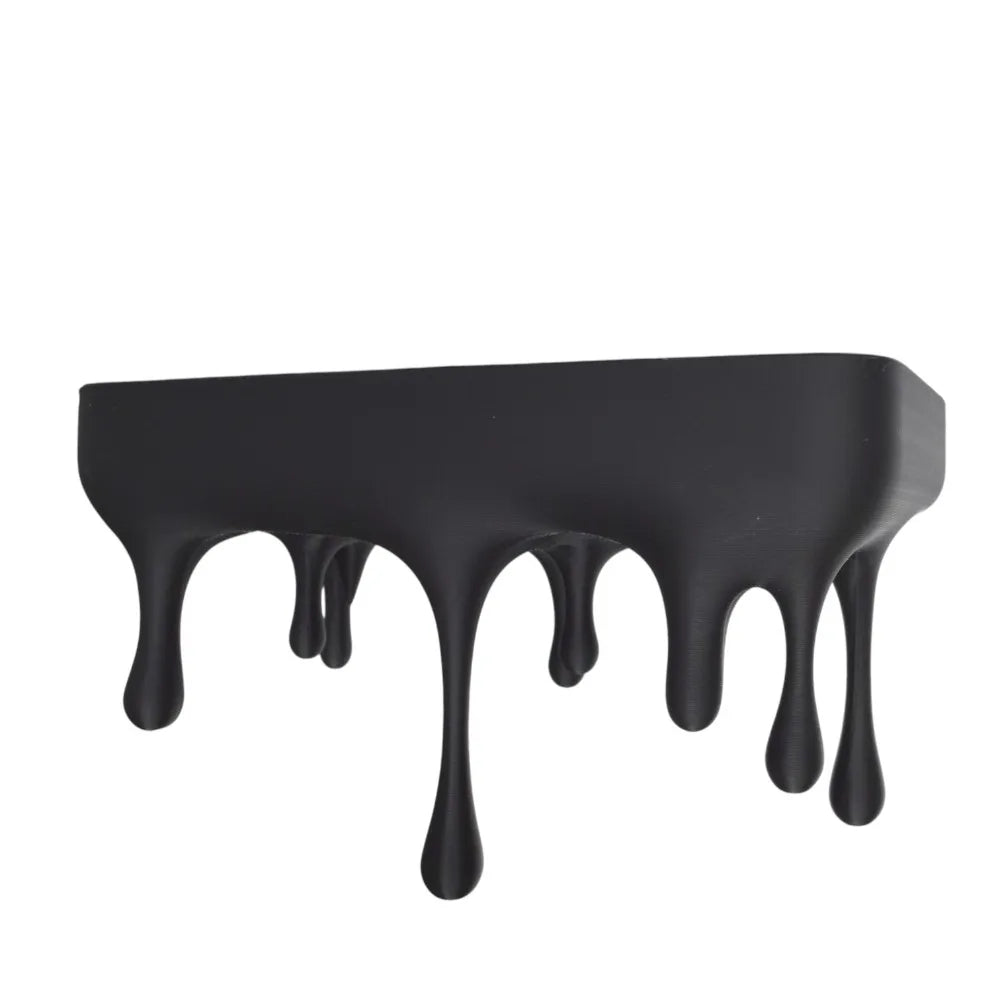Melting Black Floating Shelf - Artistic Drip Design for Stylish Wall Displays 6
