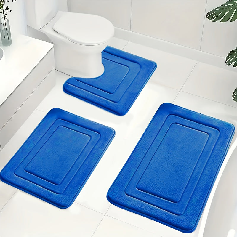 Memory Foam Bath Mat Set - Soft, Absorbent & Non-Slip Bathroom Rugs 10