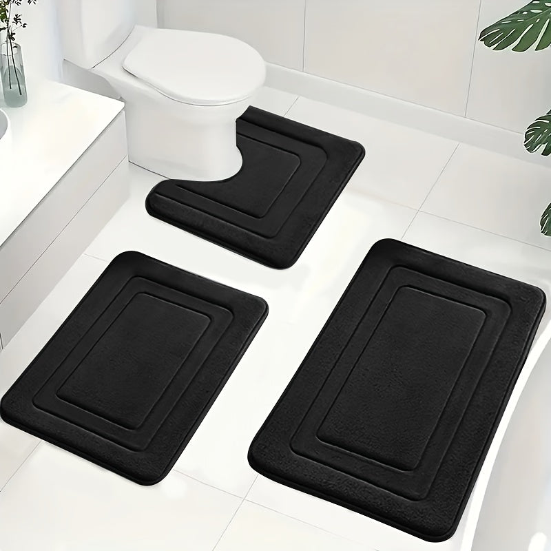 Memory Foam Bath Mat Set - Soft, Absorbent & Non-Slip Bathroom Rugs 2