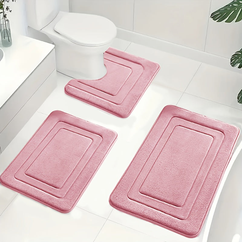 Memory Foam Bath Mat Set - Soft, Absorbent & Non-Slip Bathroom Rugs 5