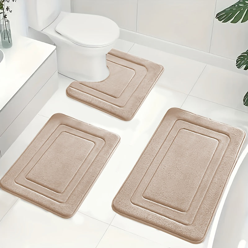 Memory Foam Bath Mat Set - Soft, Absorbent & Non-Slip Bathroom Rugs 7