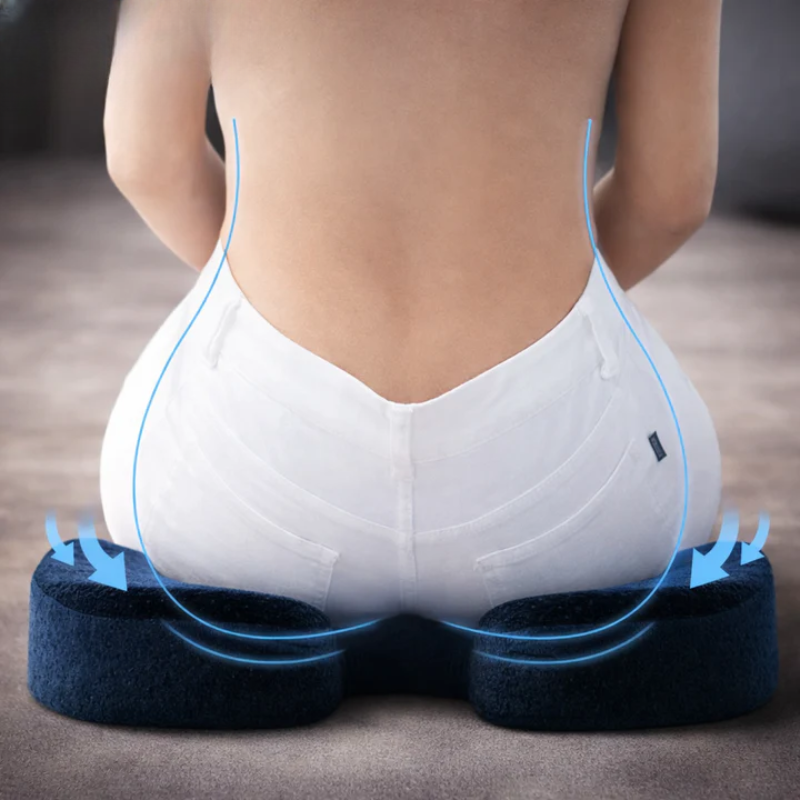 Memory Foam Seat Cushion - Tailbone Pressure Relief & Non-Slip Base 3
