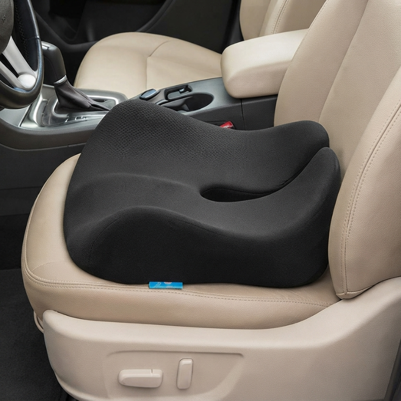Memory Foam Seat Cushion Tailbone Cutout Non Slip Base 02