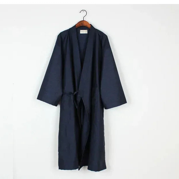 MenÕs Cotton Kimono Nightgown Ð Soft, Breathable Nightshirt for Ultimate Comfort 6