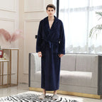 MenÕs Coral Fleece Bathrobe Ð Soft Long Dressing Gown for Ultimate Comfort & Warmth 2