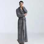 MenÕs Coral Fleece Bathrobe Ð Soft Long Dressing Gown for Ultimate Comfort & Warmth 5