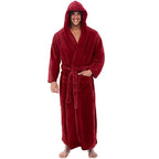 MenÕs Hooded Bathrobe Ð Soft Plush Robe for Warmth, Comfort & Relaxation 1