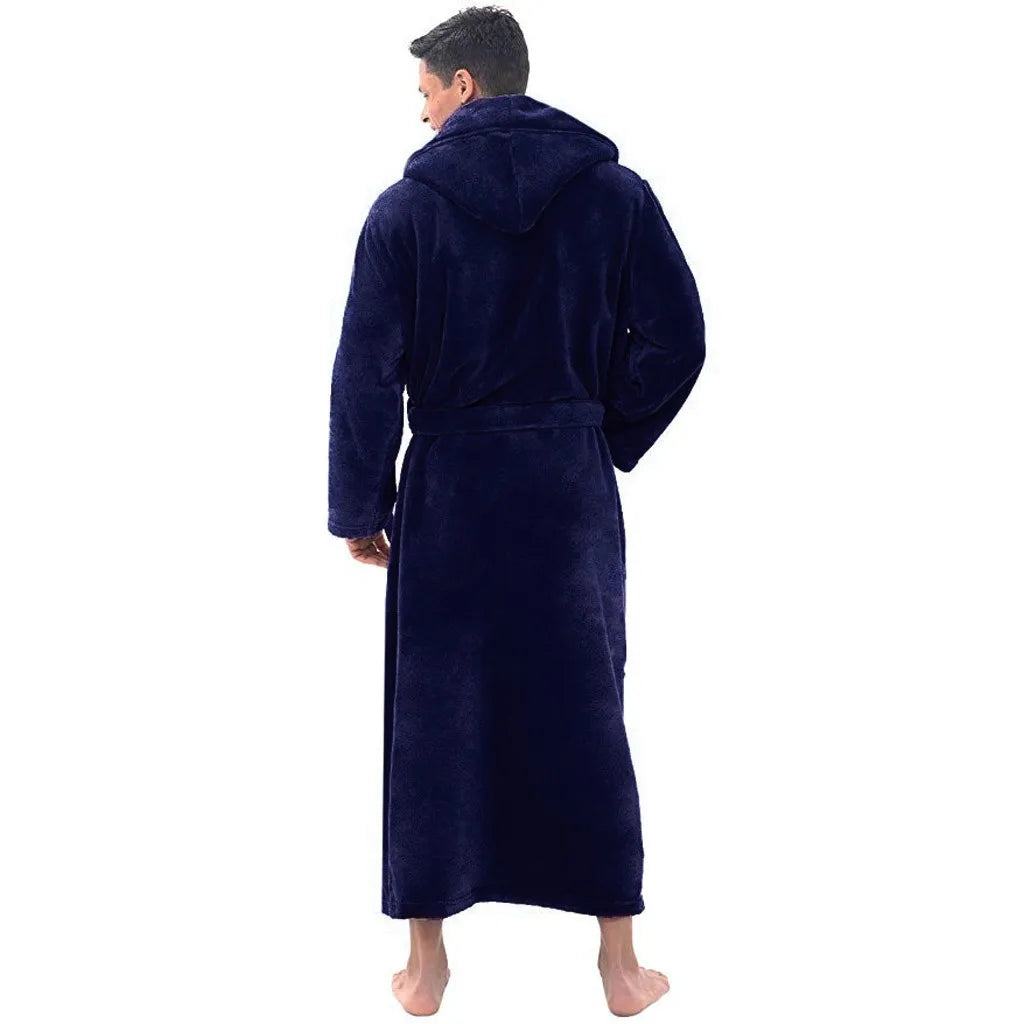 MenÕs Hooded Bathrobe Ð Soft Plush Robe for Warmth, Comfort & Relaxation 3
