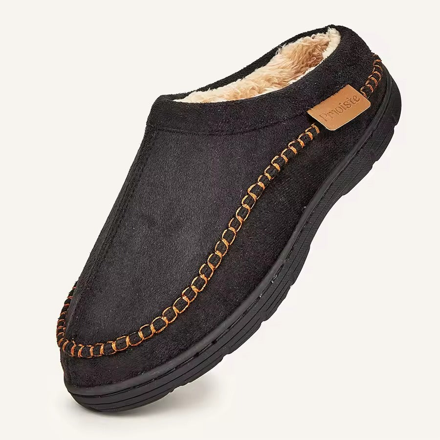 Men's Indoor Slippers with a Low Heel and Solid Pattern for Winter 5