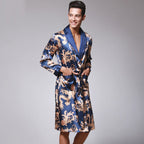 Men's Silk Robe - Elegant Navy Design for Ultimate Comfort and Style 0