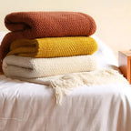 Merino-Style Acrylic Blanket with Tassels for Year-Round Comfort – Soft, Breathable, Machine Washable, Multiple Colors Available 1