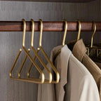 Metal Clothes Hangers 5-Pack - Durable Non-Slip Coat Hanger Set in Matte Gold & Silver 0