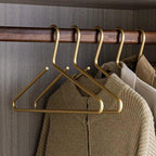Metal Clothes Hangers 5-Pack - Durable Non-Slip Coat Hanger Set in Matte Gold & Silver 1