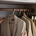 Metal Clothes Hangers 5-Pack - Durable Non-Slip Coat Hanger Set in Matte Gold & Silver 2