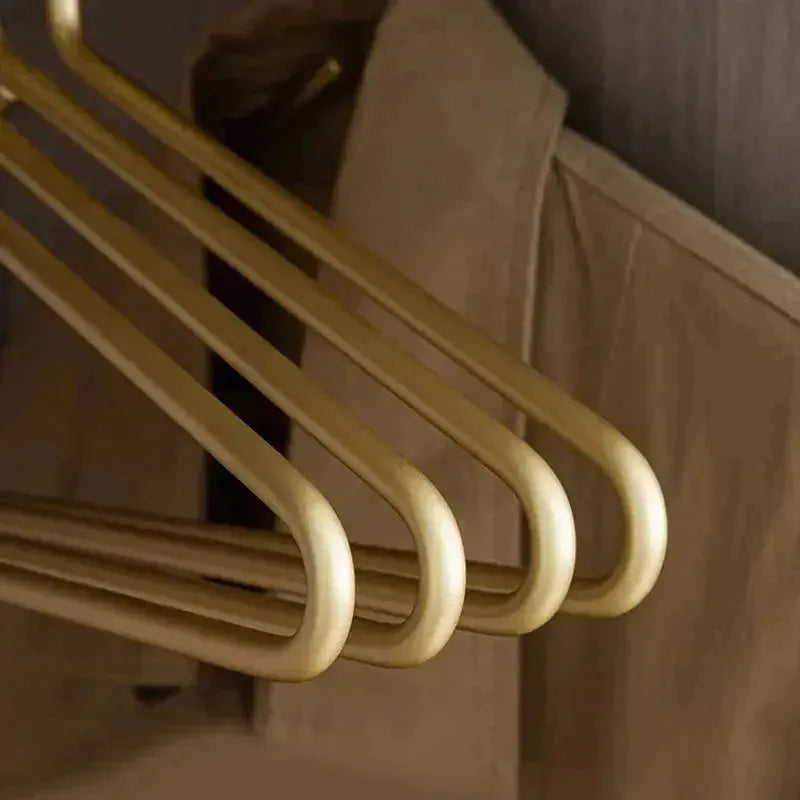 Metal Clothes Hangers 5-Pack - Durable Non-Slip Coat Hanger Set in Matte Gold & Silver 5