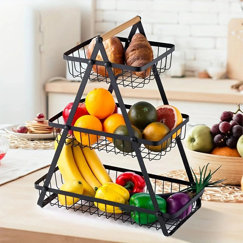 Metal Fruit Basket - Space-Saving Stylish Storage Solution 2