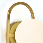 Mid Century Wall Sconce - Modern Gold Finish with White Globe Shades 6