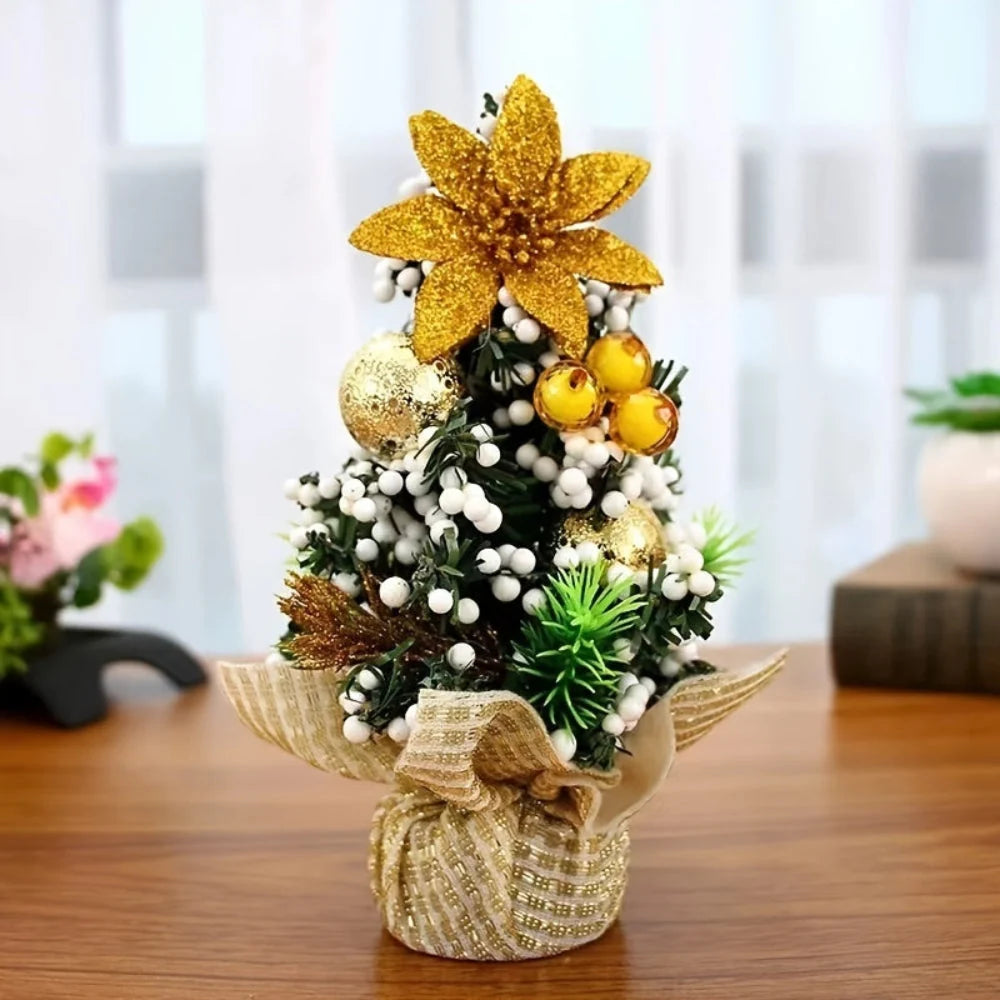 Mini Christmas Tree Set - 3 Decorated Artificial Trees for Festive Display 1