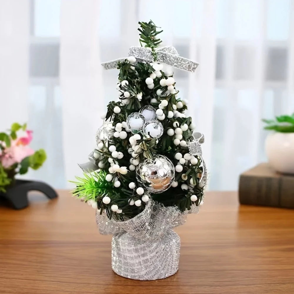 Mini Christmas Tree Set - 3 Decorated Artificial Trees for Festive Display 2