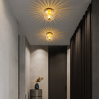 Mini Clear Flush Mount Ceiling Light - Modern Brass Design, E14 Base 2