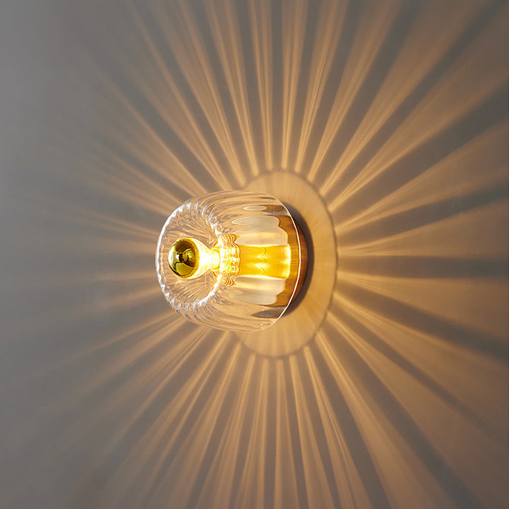 Mini Clear Flush Mount Ceiling Light - Modern Brass Design, E14 Base 6