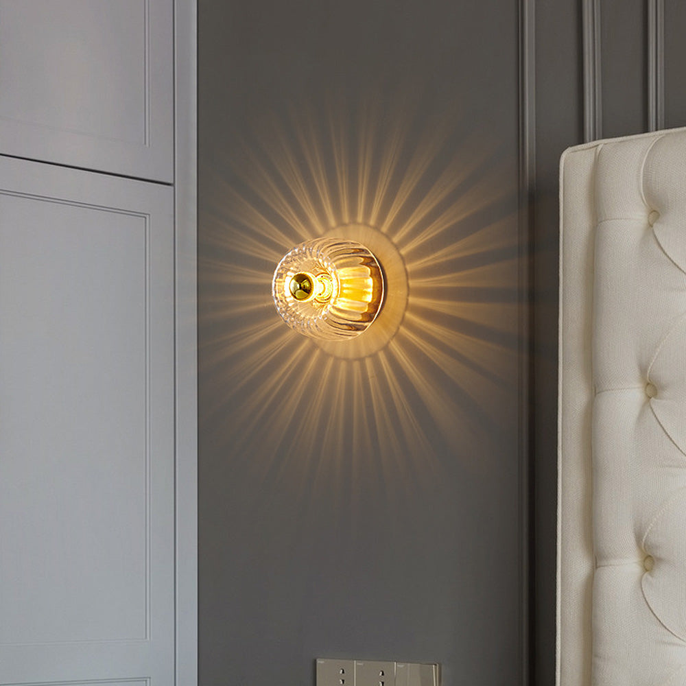 Mini Clear Flush Mount Ceiling Light - Modern Brass Design, E14 Base 8