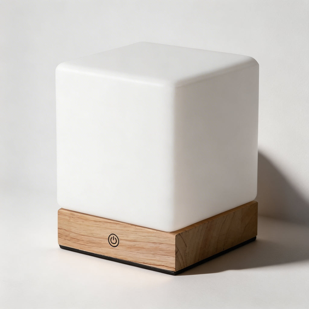 Mini Cube Table Lamp - Cordless Touch Control & Warm LED Light 3
