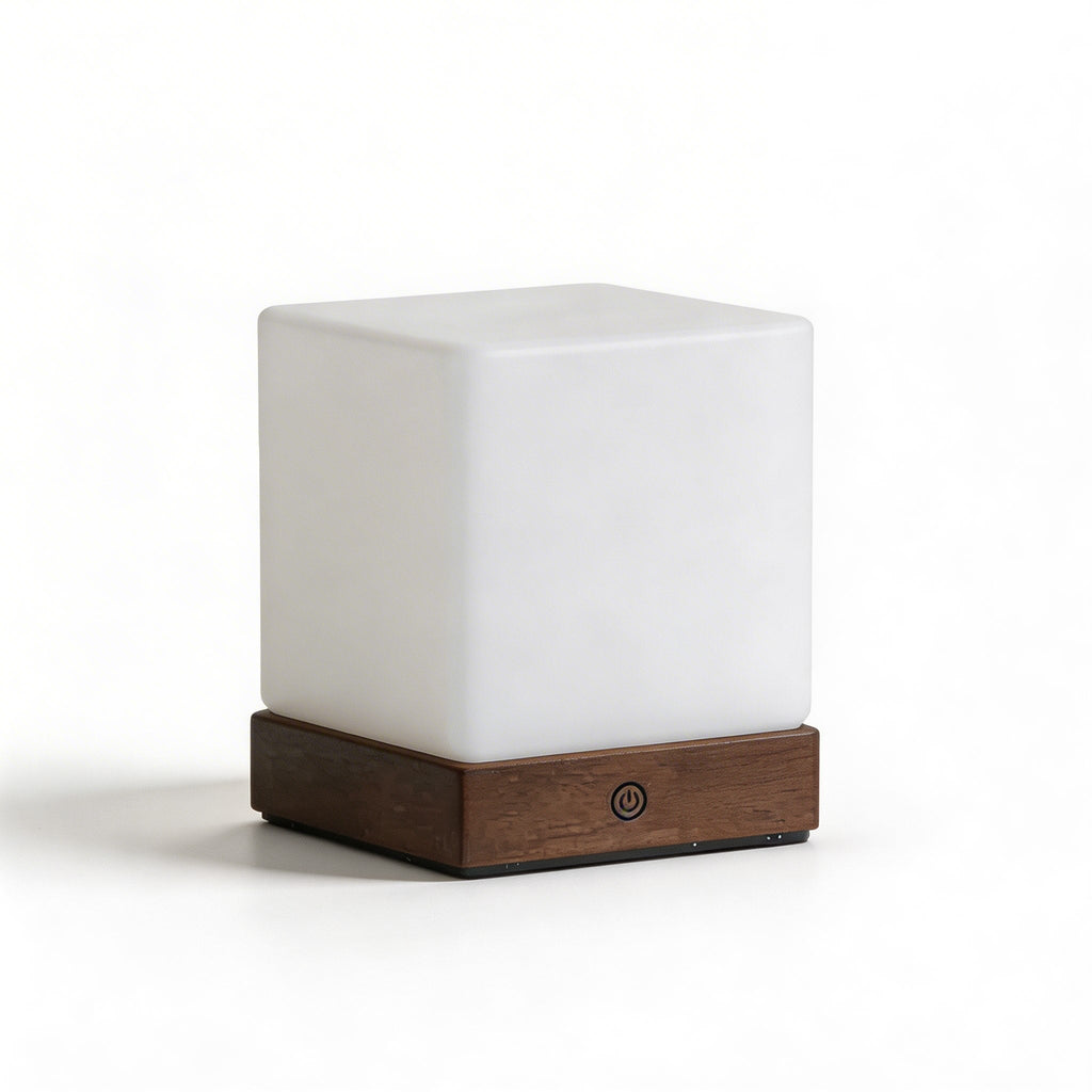 Mini Cube Table Lamp - Cordless Touch Control & Warm LED Light 4