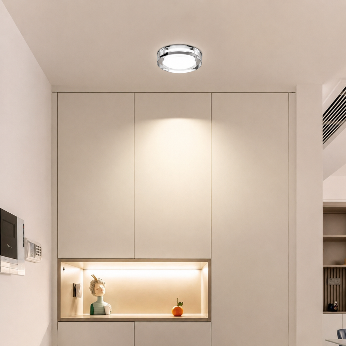 Mini Flush Mount Ceiling Light, LED Compatible, 7W Max, Gold or Silver Finish 3